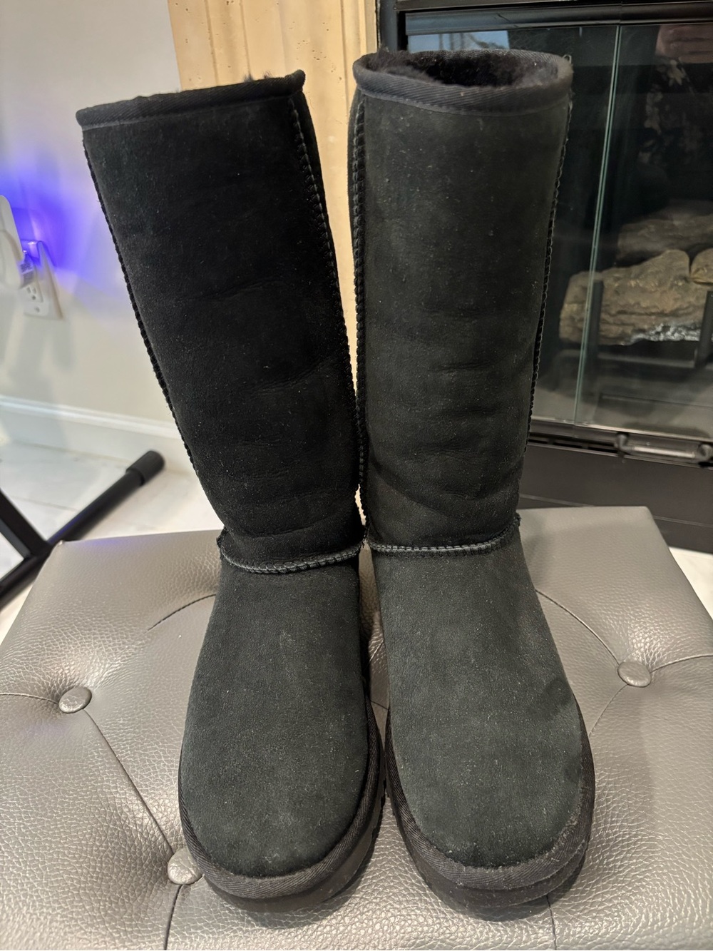 Classic UGGS Black Suede Tall Winter Boots - Cozy Lined Women's Boots